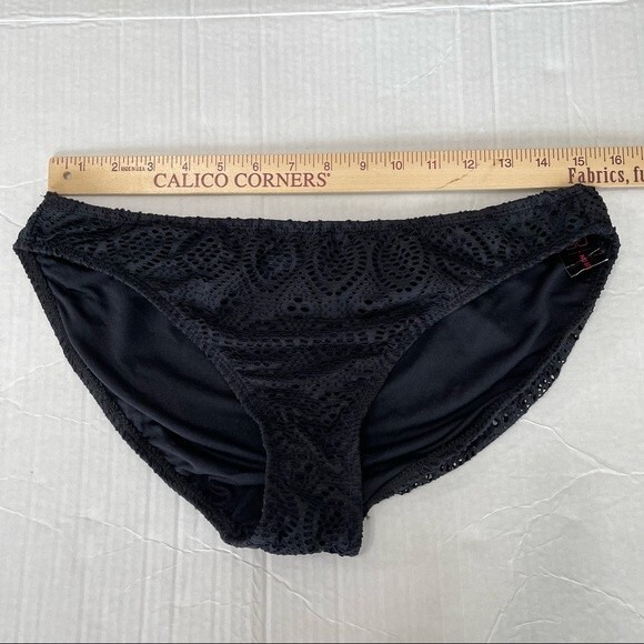 NEW No Boundaries Black Bikini Bottom Lace Overlay Beach Summer Vacation Size XL - Picture 8 of 12